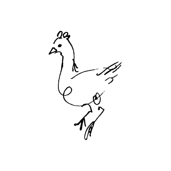 Élevage et élevage de poulets. Dessin continu à une ligne de poulet vectoriel — Image vectorielle