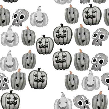 Siyah ve Beyaz Balkabaklı Kusursuz Şekilsiz Dijital Kağıt