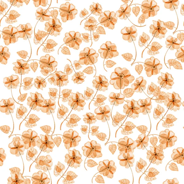 Bézs finom átlátszó virágok varrat nélküli minta tapéta, digitális papír — Stock Fotó