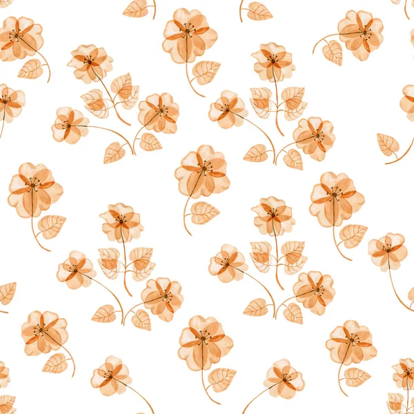 Beige delicadas flores transparentes sin costura fondo de pantalla patrón, papel digital —  Fotos de Stock