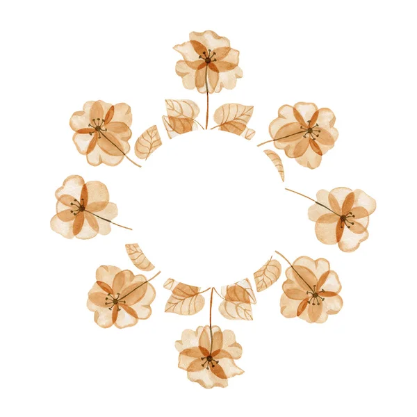 Delikatne ramki z akwarelowymi kwiatami na zaproszenia ślubne mogą być wykorzystywane jako tło dla liternictwa i postów w sieciach społecznościowych — Zdjęcie stockowe