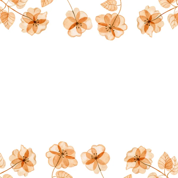 Zarte Aquarellblumenrahmen für Hochzeitseinladungen können als Hintergrund für Schriftzüge und Beiträge in sozialen Netzwerken verwendet werden — Stockfoto