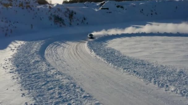 Jégrally verseny télen — Stock videók