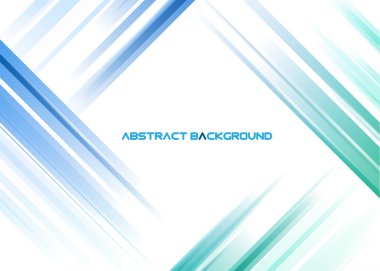 Beyaz arka plan üzerinde soyut mavi ve yeşil ışınları