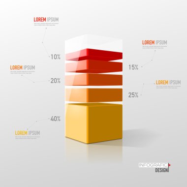 Vektör renkli 3d veri grafiği