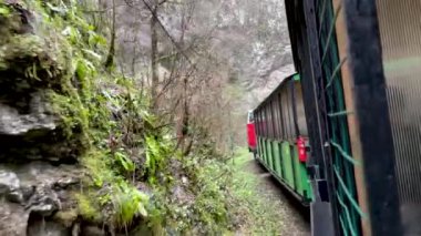 Dağlık araziden geçen trenin yakınına.. 