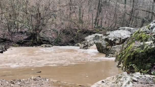 Hermoso Paisaje Río Montaña Increíble Misteriosa Naturaleza Vía Navegable Montaña — Vídeos de Stock