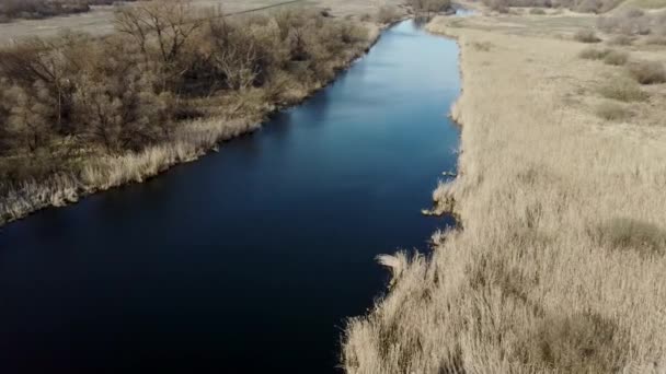 Rustige Rivier Het Platteland Van Boven Een Geweldige Rivier Met — Stockvideo
