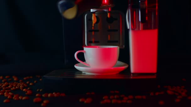 Kawa Espresso Ekspresu Kawy Strona Główna Profesjonalny Ekspres Kawy Filiżanką — Wideo stockowe
