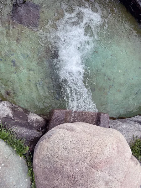 Estanque Decorativo Parque Agua Que Fluye Pequeño Estanque — Foto de Stock