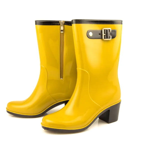 Yellow rubber boots — Stock Photo, Image