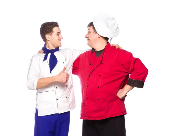 Team of two men, chefs, cooks — Stock Photo, Image