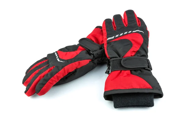 Guantes esquí negro y rojo — Foto de Stock