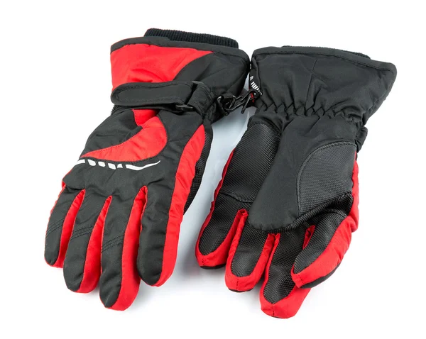 Guantes esquí negro y rojo — Foto de Stock