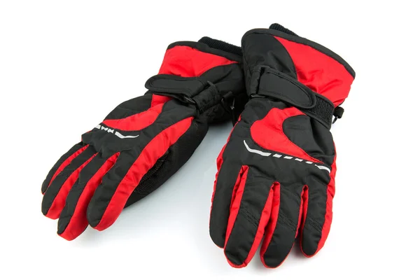 Guantes esquí negro y rojo — Foto de Stock