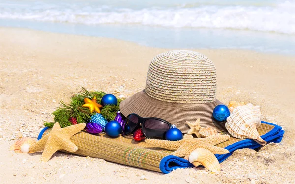 Nieuwjaar op het strand — Stockfoto