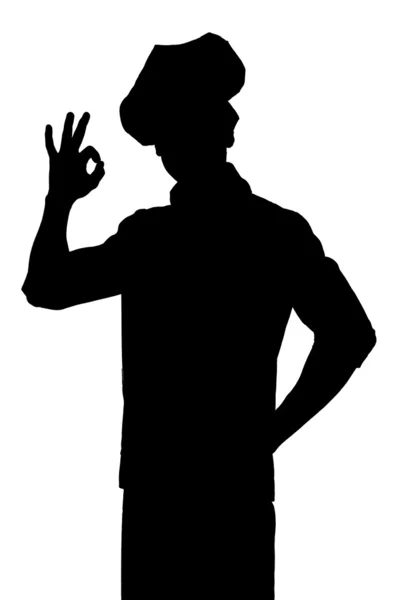 Cook chef silhouette — Stock Photo, Image