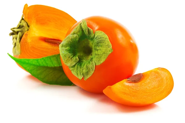 Macro view of ripe persimmon — Stock Photo, Image