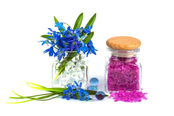 Bouquet of flowers with aroma salt — Stock Photo, Image