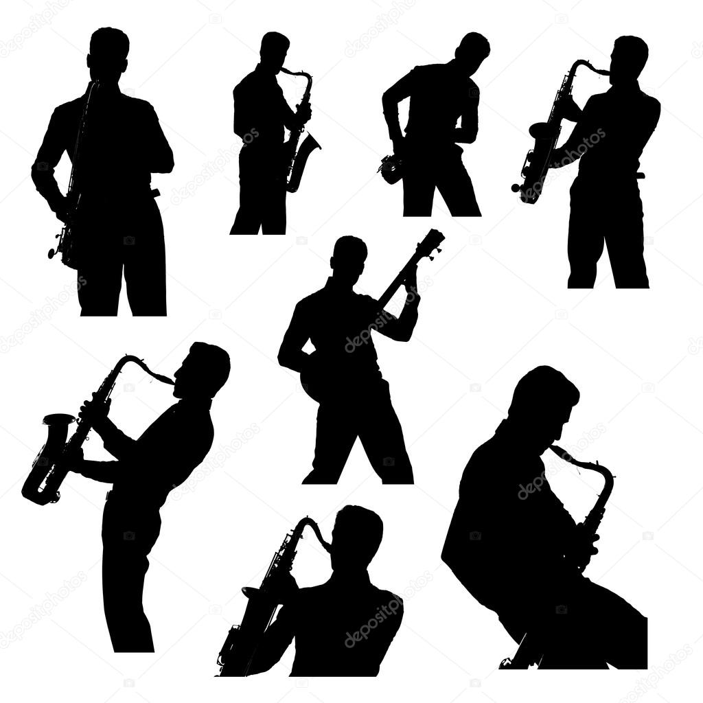 Saxophone, guitar player