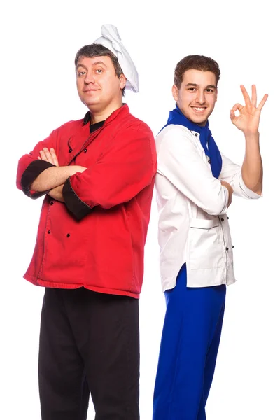 Equipe de dois chefs masculinos — Fotografia de Stock