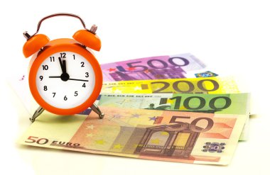 Kağıt euro para ile çalar saat