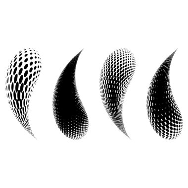 Siyah vektör soyut yarı ton damla