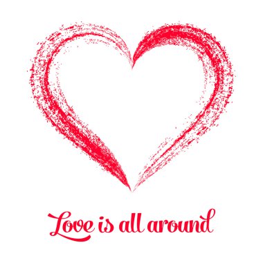 Kalp beyaz üzerine kırmızı vektör stilize