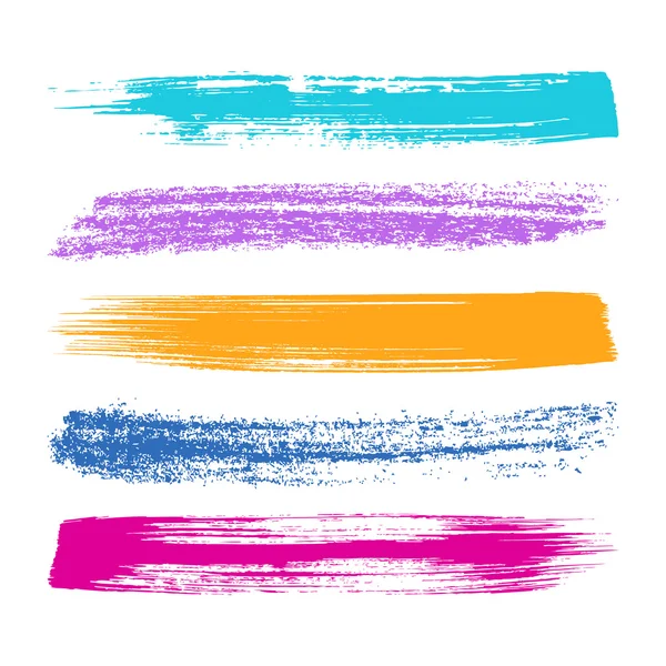 Kleurrijke penseel streken silhouetten — Stockvector