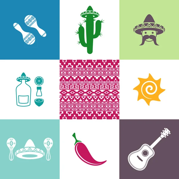 Vector mexico signos e iconos — Vector de stock