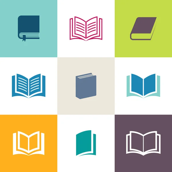 Vector book icons collection — Stock Vector