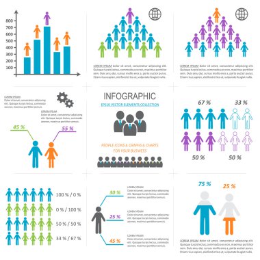 Vektör Infographic insanlar simgeler koleksiyonu