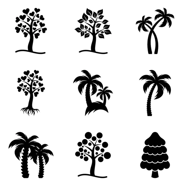 Vector tree icons collection — Stock Vector