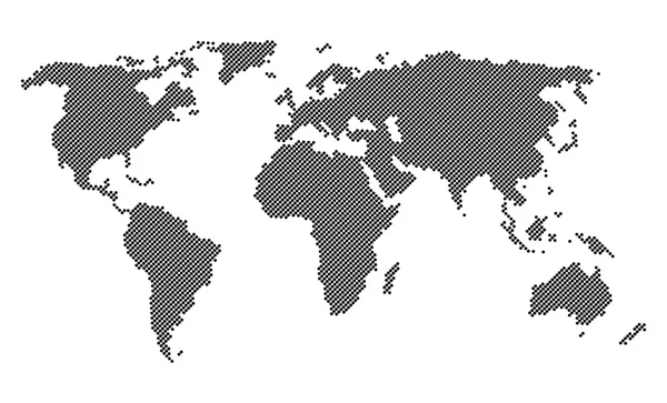 Punktierte Weltkarte isoliert — Stockvektor