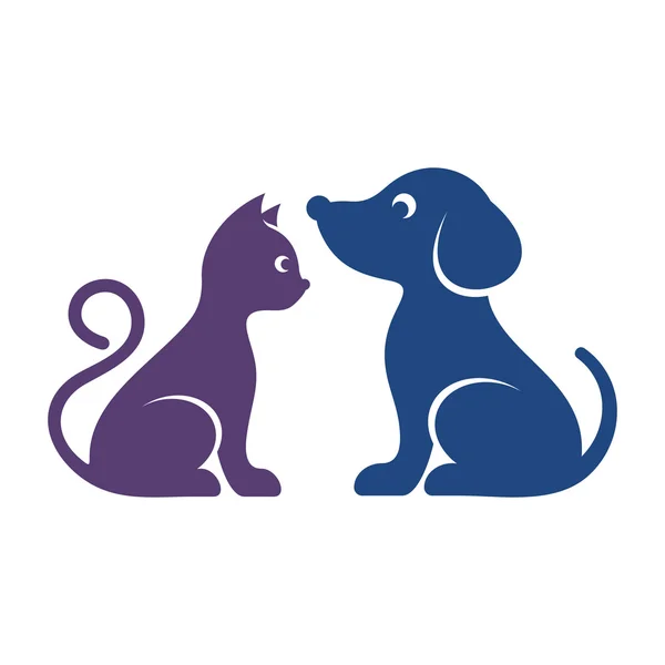Ícones de gato e cão bonito vetor — Vetor de Stock