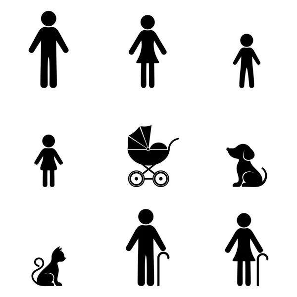 Kolekcja ikon infograficznych rodziny — Wektor stockowy