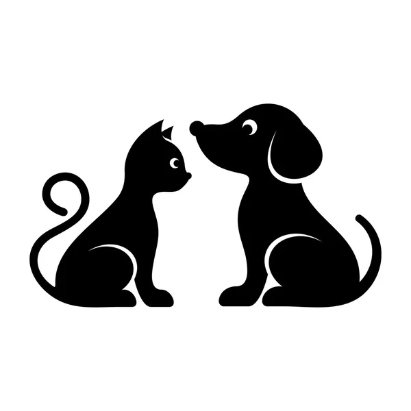 Cute vector cat and dog icons — Stock Vector