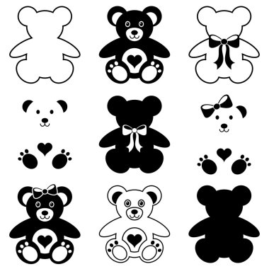 Şirin oyuncak ayılar simgeler