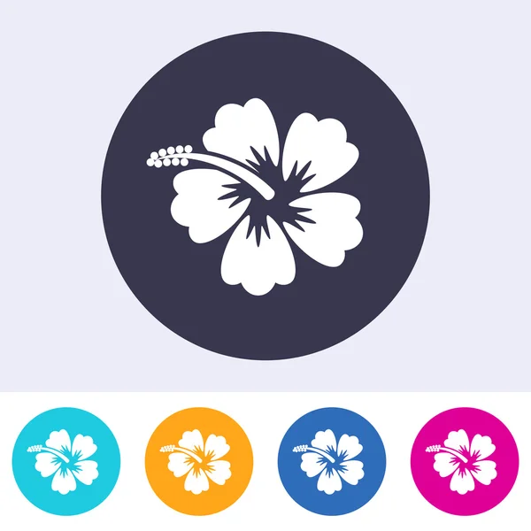 Vector hibiscus blossom icon — Stock Vector