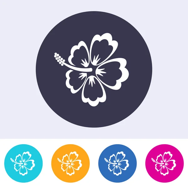 Vector hibiscus bloesem pictogram — Stockvector