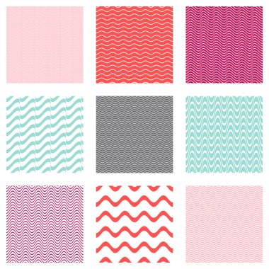 Vektör sorunsuz dalgalı çizgi desenleri