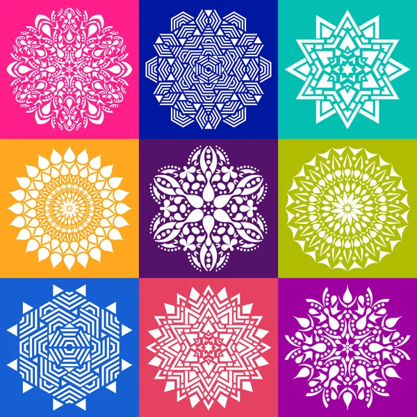 Geometrisk abstrakt Mandala samling — Stock vektor