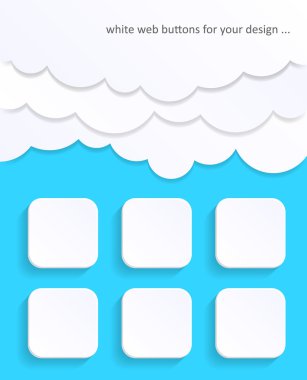 Beyaz boş web düğmeleri