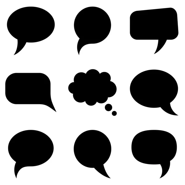 Black speech bubbles collection — Stock Vector