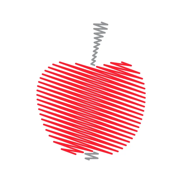 Manzana rayada abstracta roja — Archivo Imágenes Vectoriales