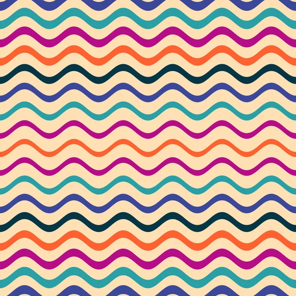 Kleurrijke naadloze golvende lijnpatroon — Stockvector