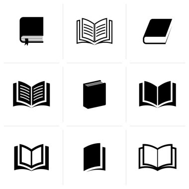 Vektör kitap simgeler koleksiyonu