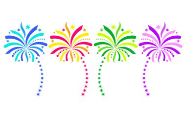 Renkli vektör havai fişek tasarım öğeleri