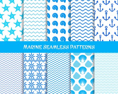 Vektör deniz ve deniz Dikişsiz desen