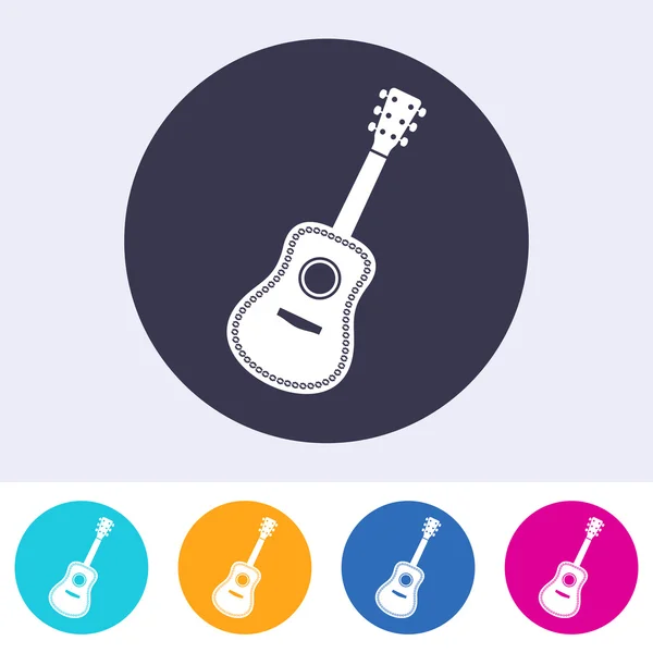Vektorové ikony akustická kytara — Stockový vektor